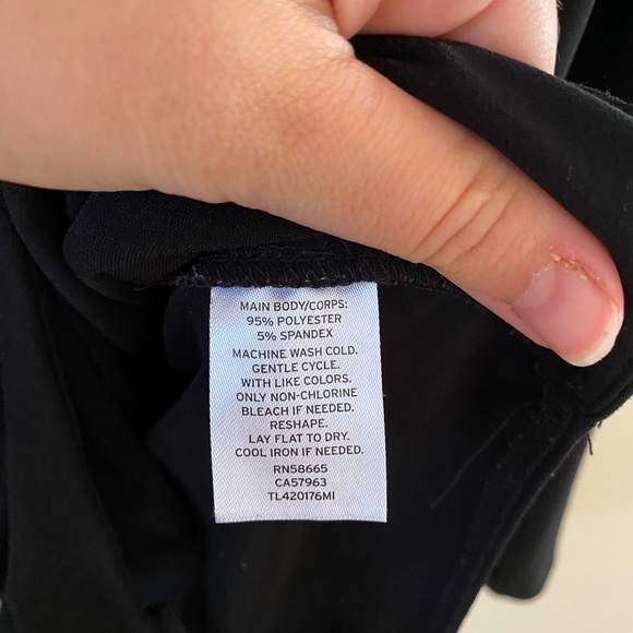 LEITH DEEP V NECK BLACK LONG SLEEVE BODYSUIT SIZE L - Picture 5 of 6